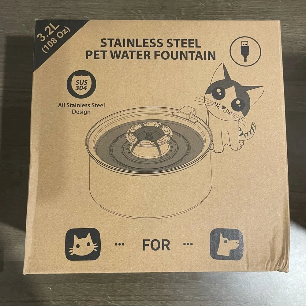 3.2L/108oz Cat pet water fountain